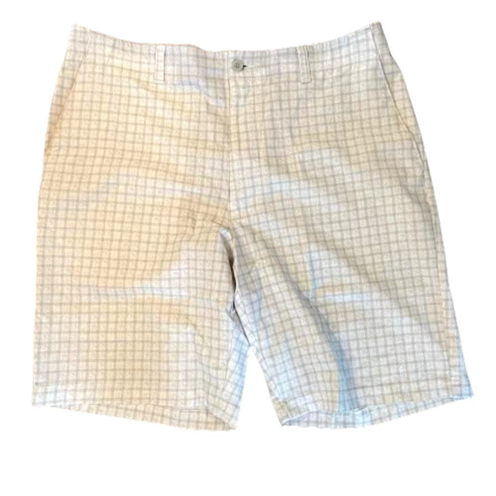 Nicklaus Men's White/Gray Check Golf Shorts, 36